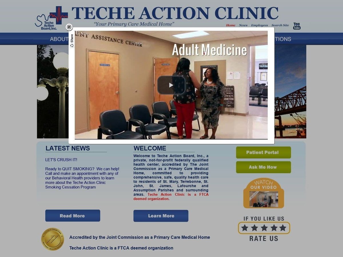 Teche Action Clinic Website Screenshot from techeactionboard.org