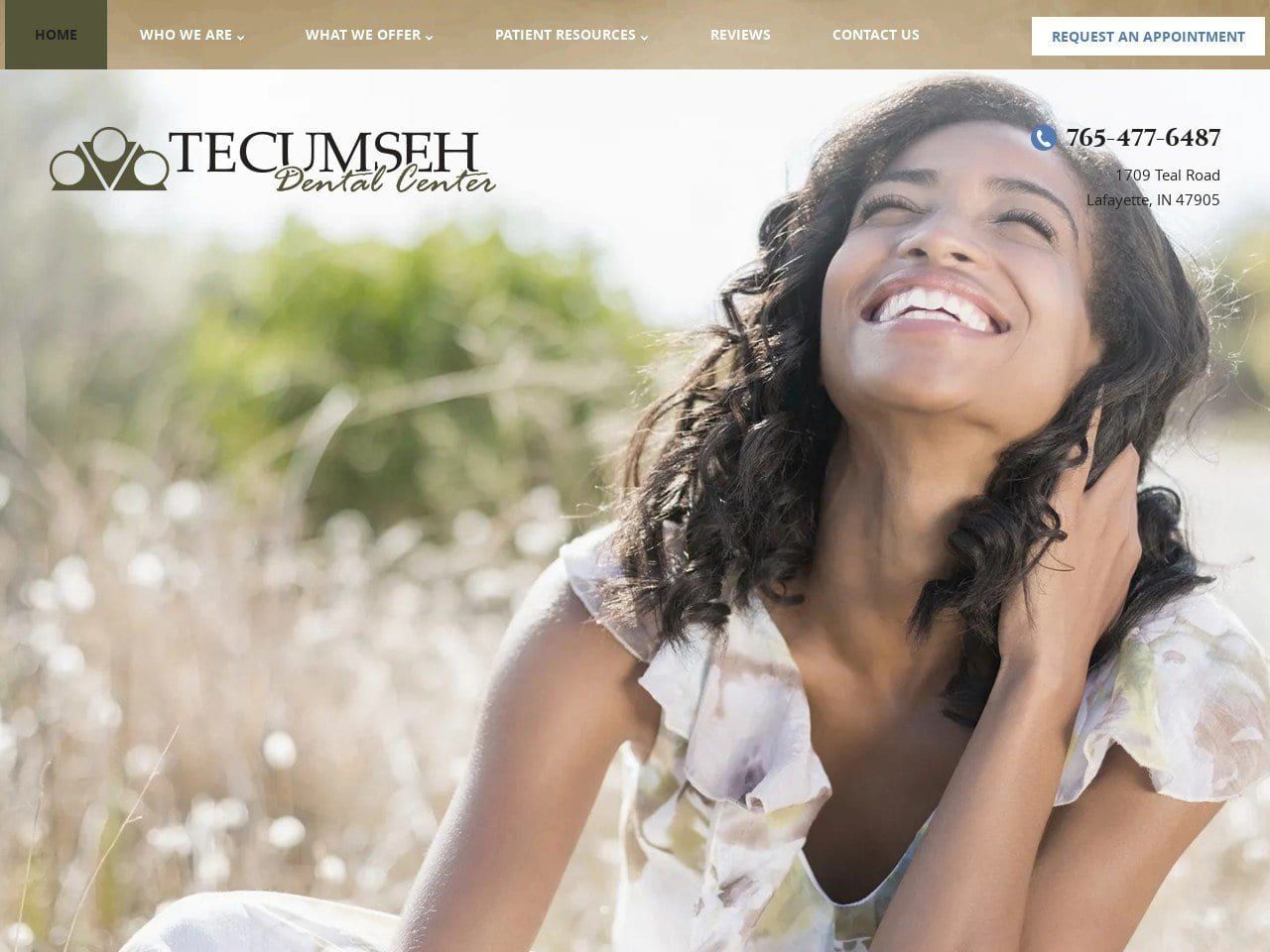 Tecumseh Dental Center Website Screenshot from tecumsehdentalcenter.com