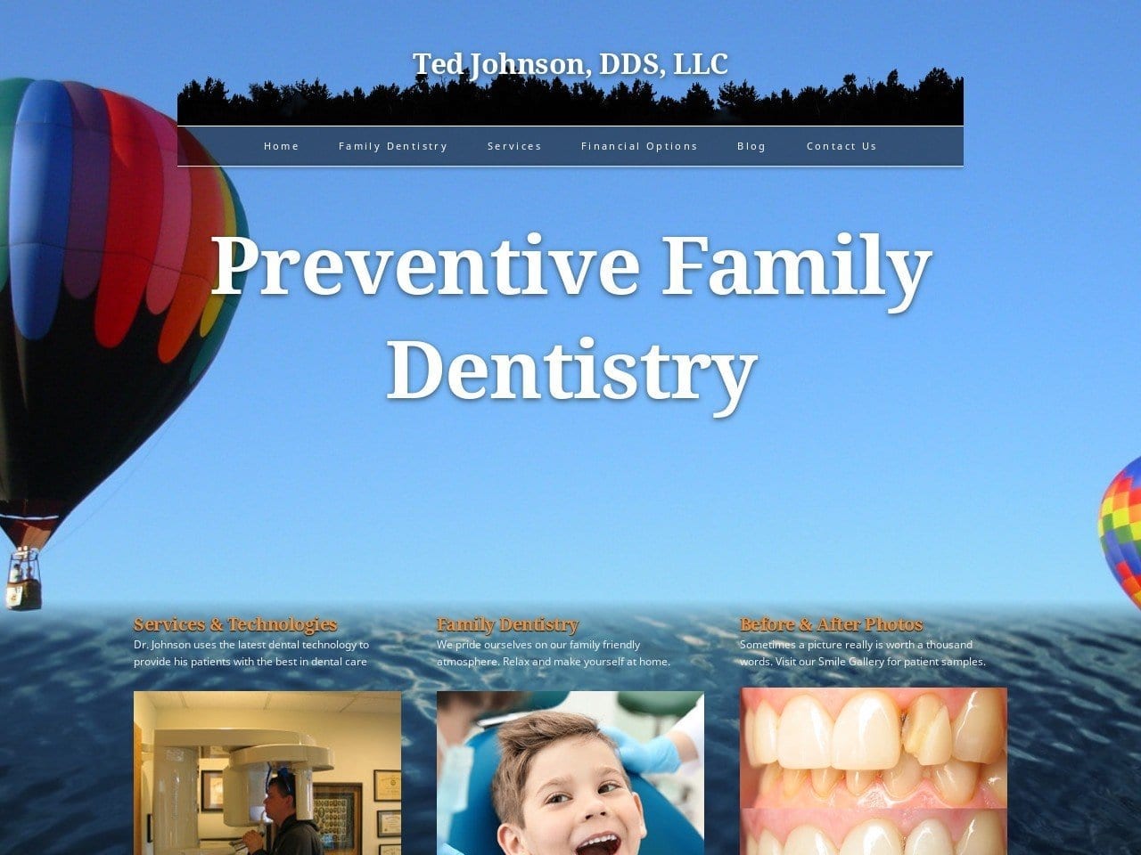 Ted Johnson DDS Website Screenshot from tedjohnsondentist.com