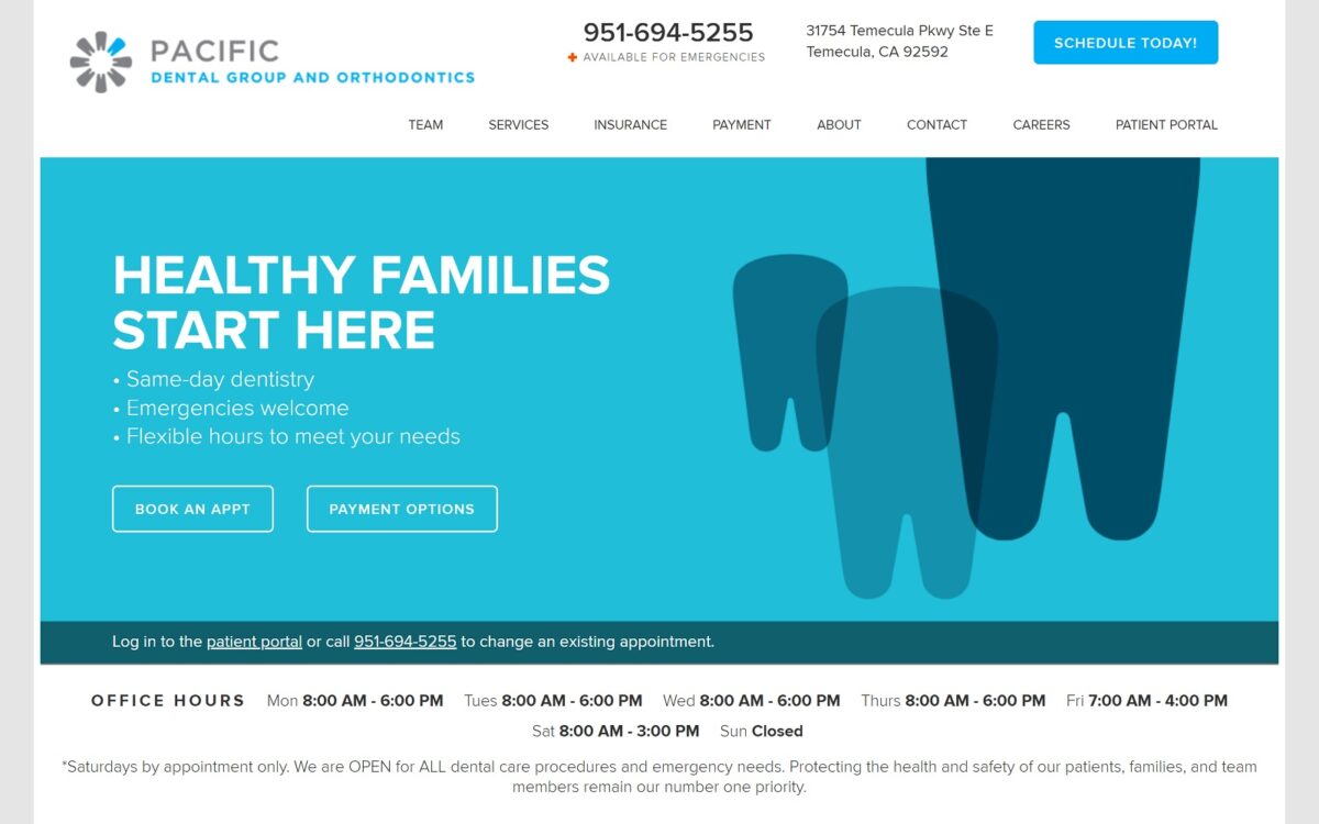 temeculadentistry.com screenshot