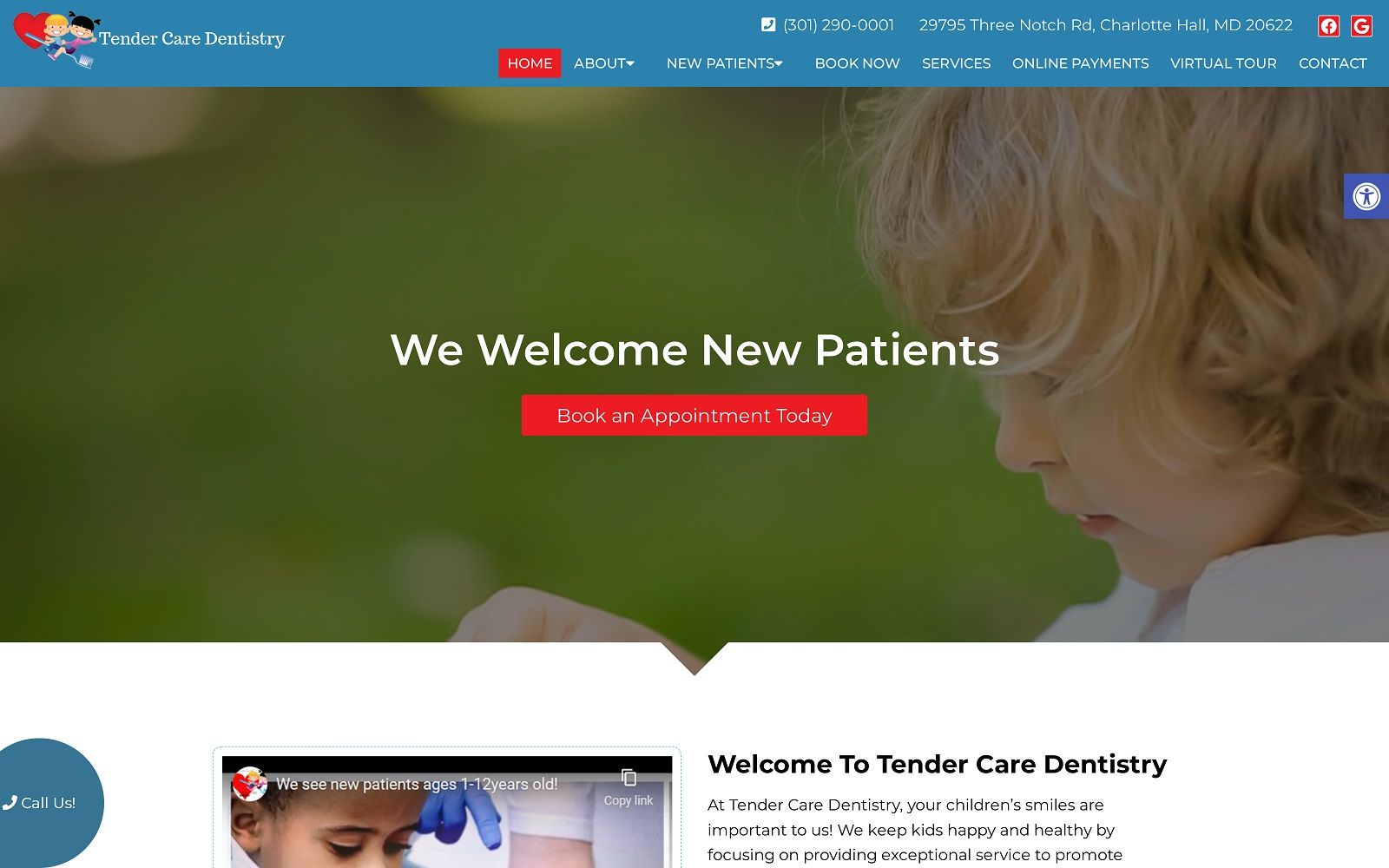 tendercaredentistry.com screenshot