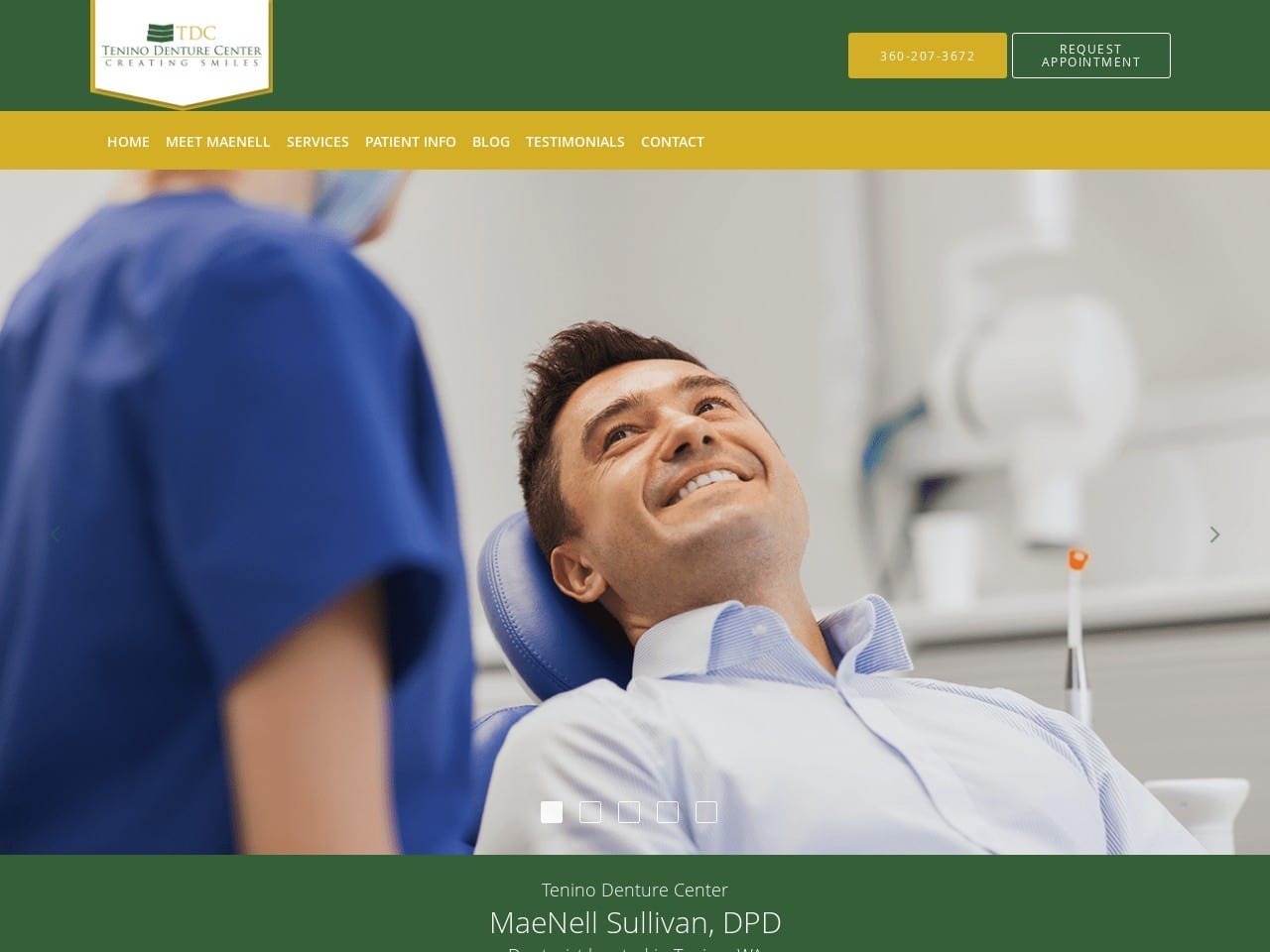 Tenino Denture Center Website Screenshot from teninodenturecenter.com