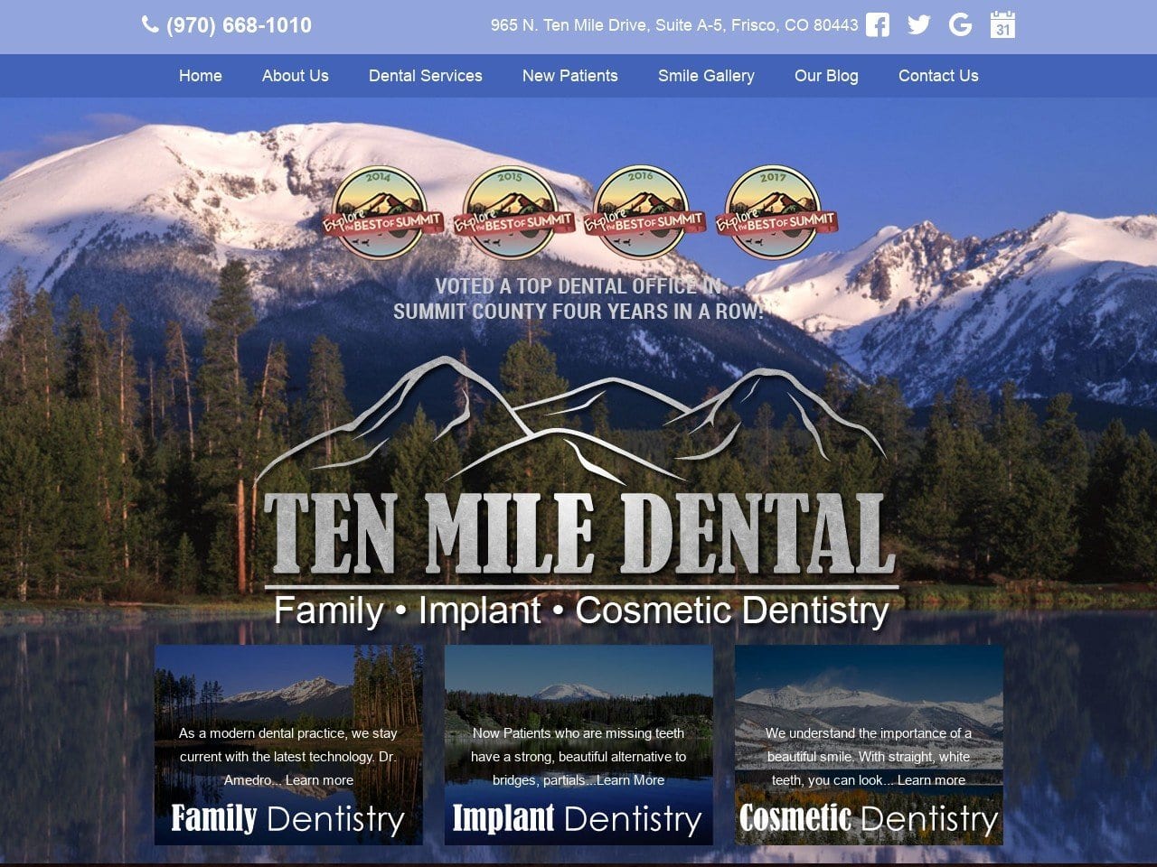 Ten Mile Dental Website Screenshot from tenmiledental.com