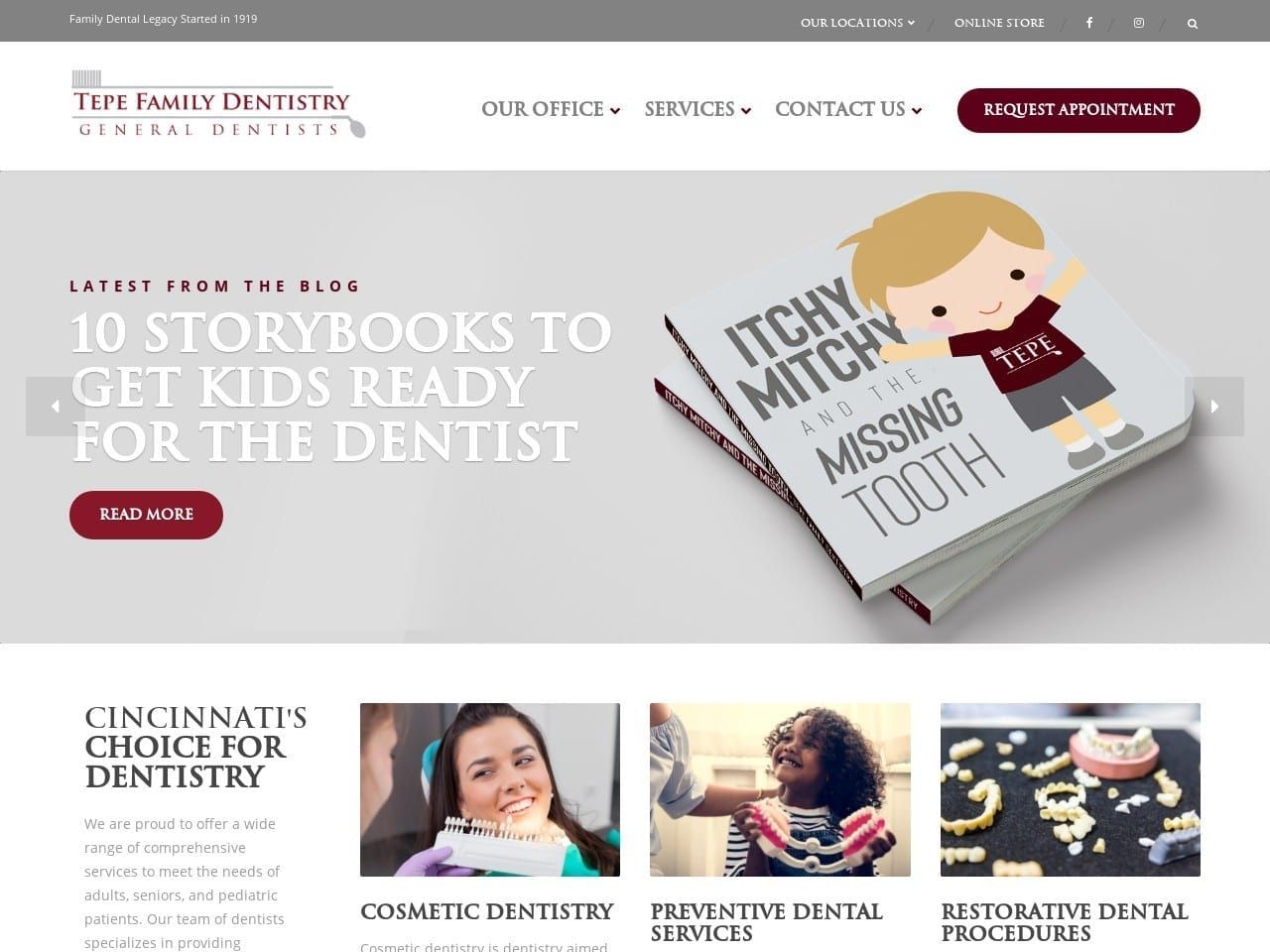 Tepe Family Dentistry Website Screenshot from tepefamilydentistry.com