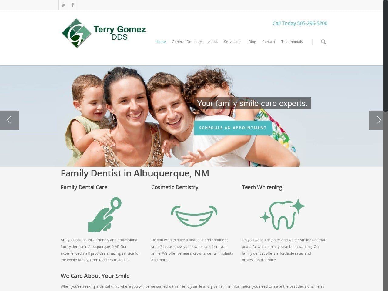 Gomez Terry DDS Website Screenshot from terrygomezdds.com