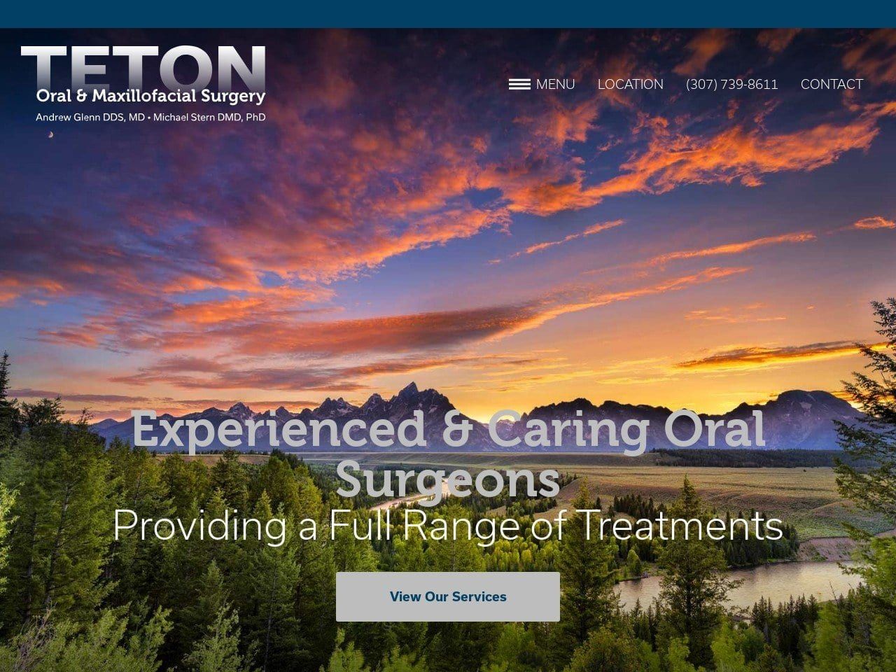 Teton Oral Dentist Website Screenshot from tetonoralsurgery.com
