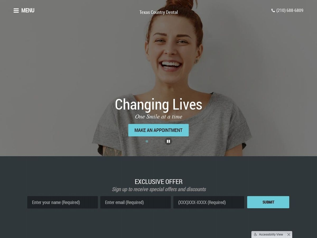 Texascountry Dental Website Screenshot from texascountrydental.com
