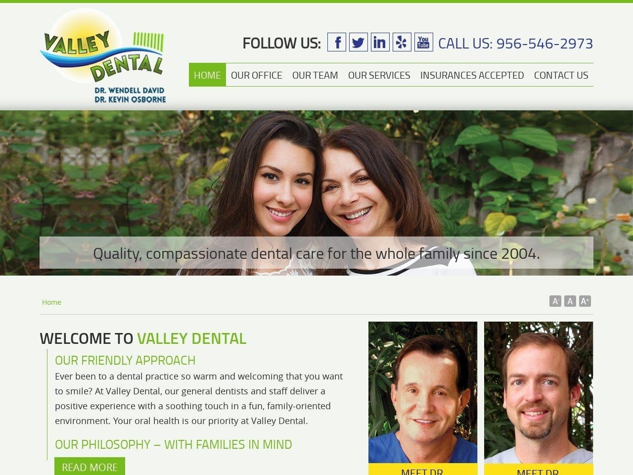 Valley Dental Website Screenshot from texasvalleydental.com