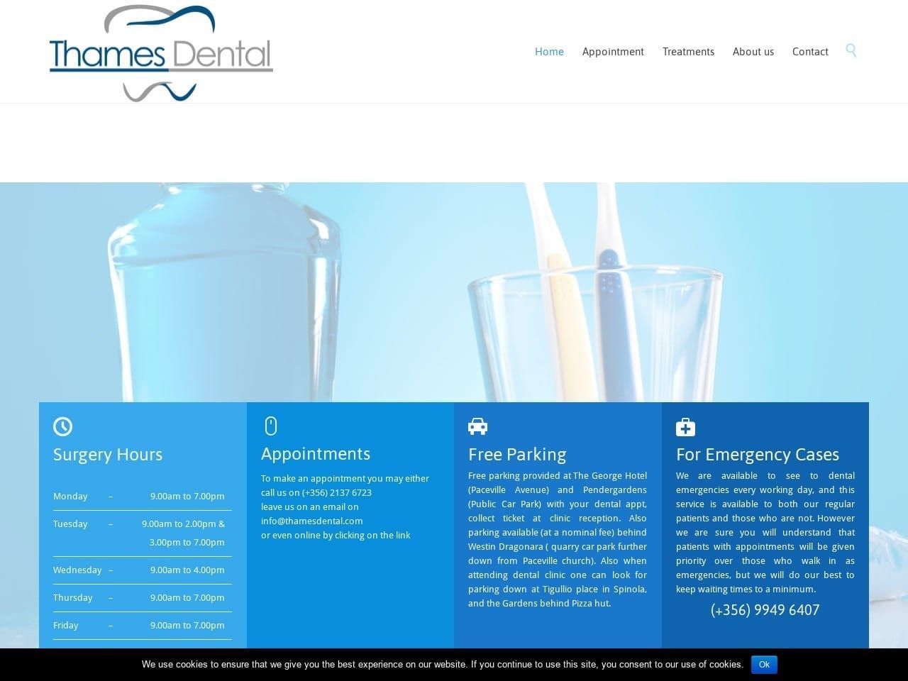 Thames Dental Clinic Website Screenshot from thamesdental.com