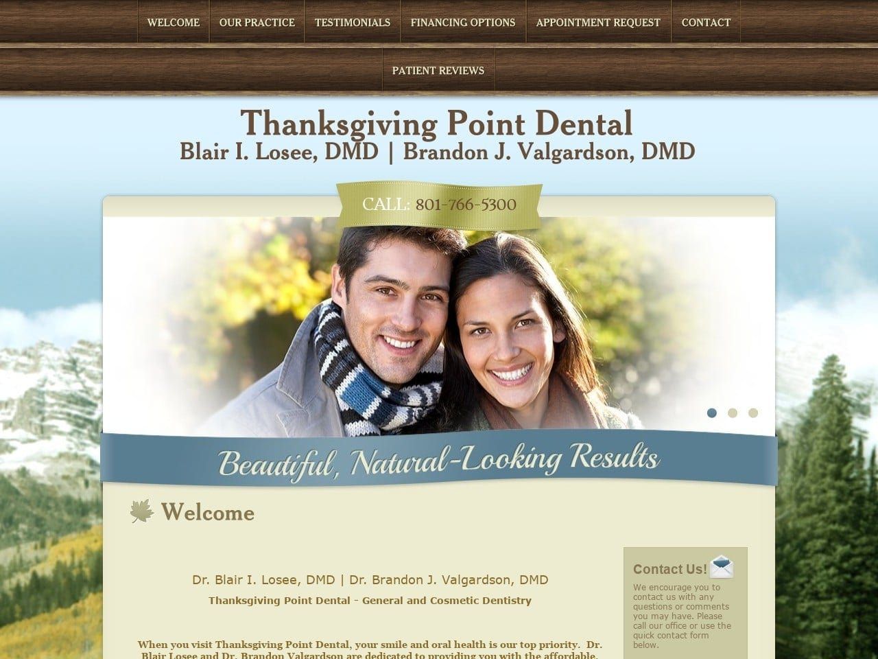 Thanksgivingpoint Dental Website Screenshot from thanksgivingpointdental.com