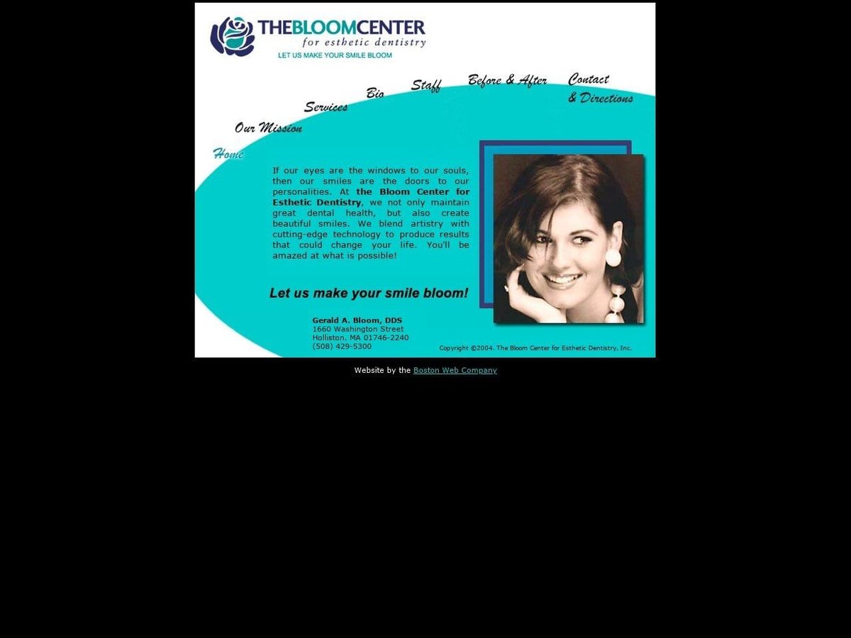 Bloom Center For Esthetic Website Screenshot from thebloomcenter.com