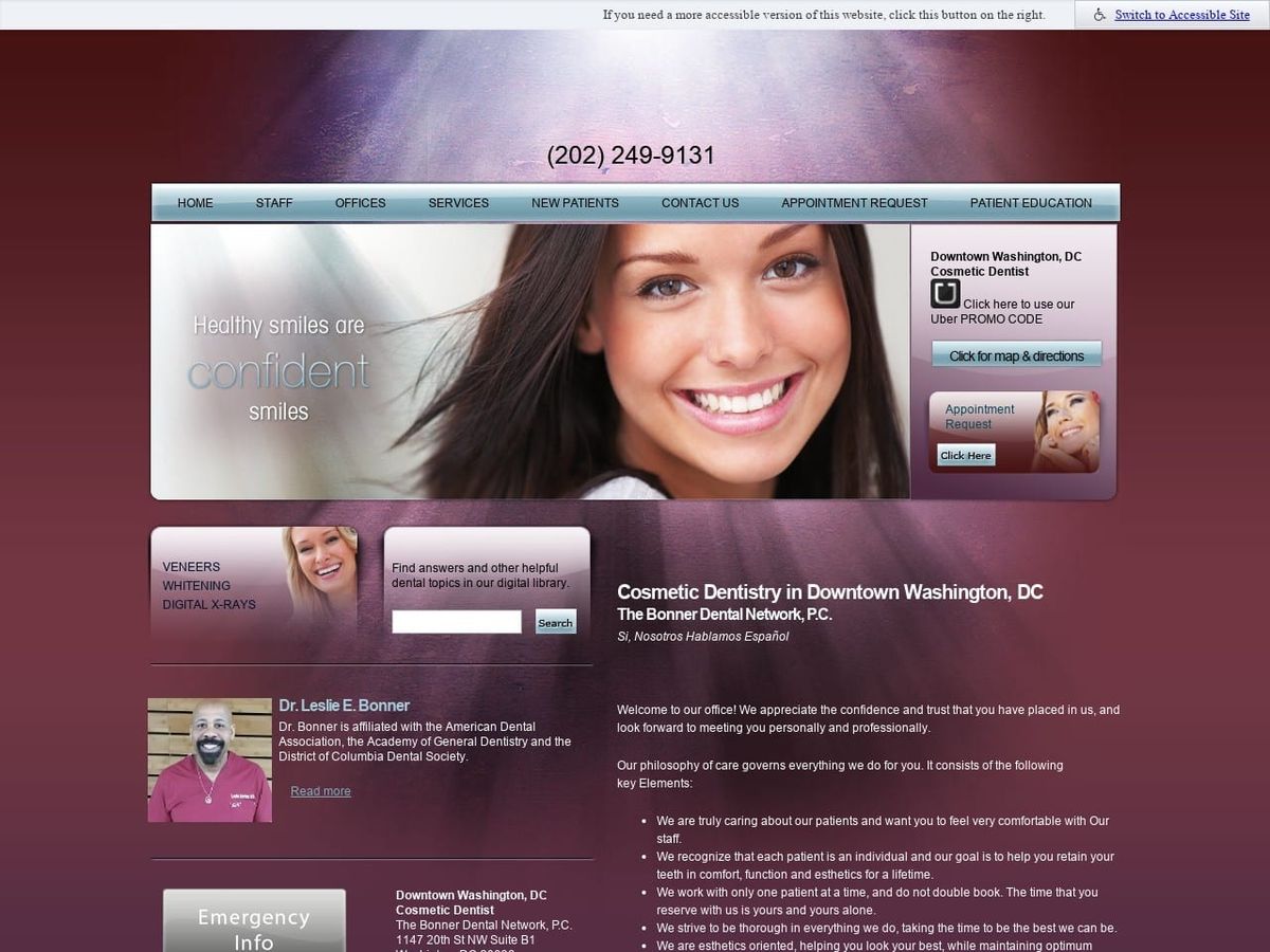 Bonner Dental Network PC Website Screenshot from thebonnerdentalnetwork.com