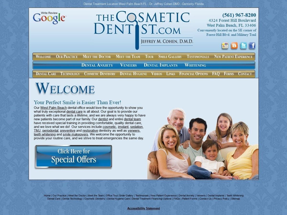 Cosmetic Dentist Website Screenshot from thecosmeticdentist.com