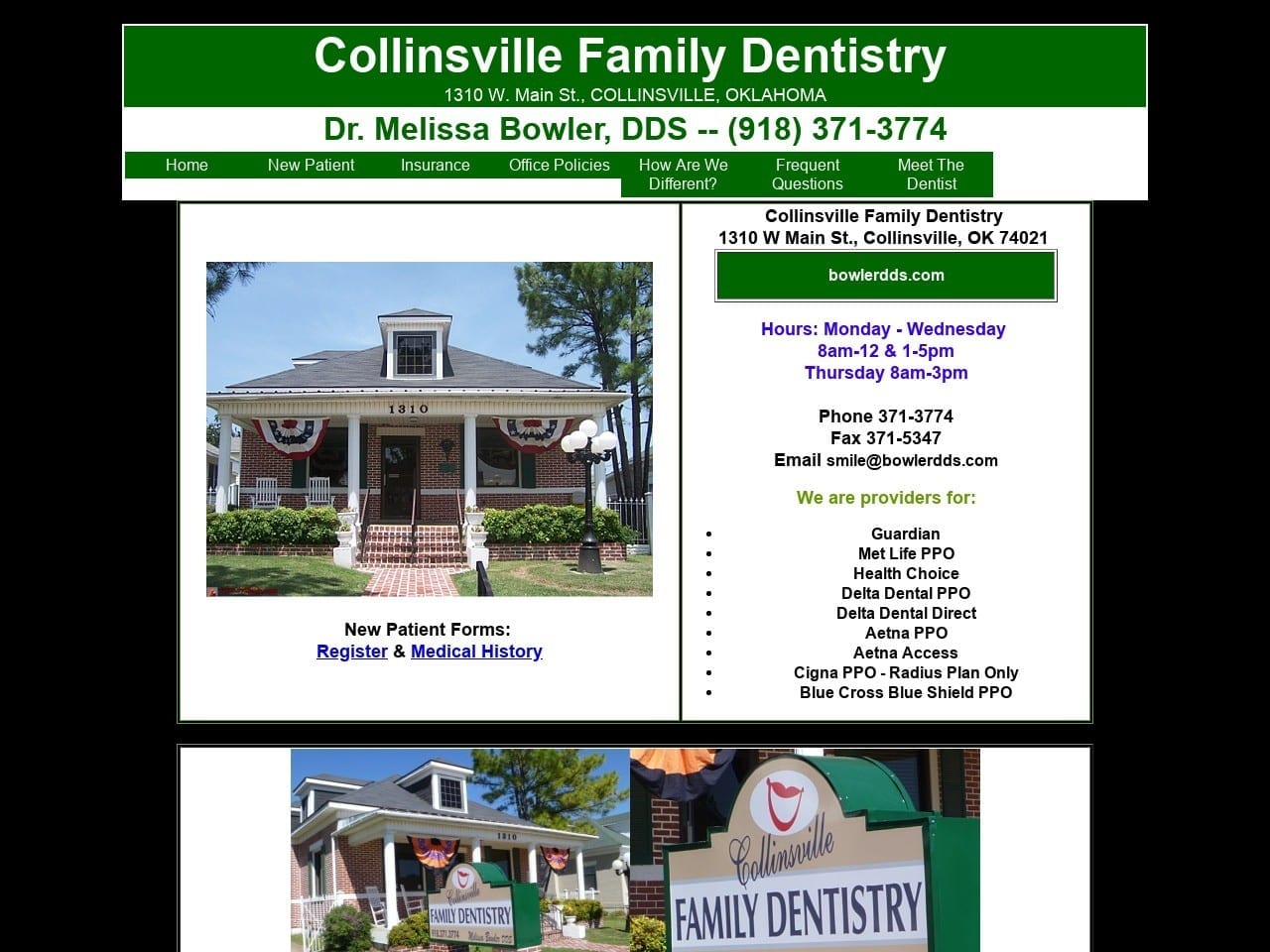 Collinsville Family Dentist Website Screenshot from thecvilledentist.com