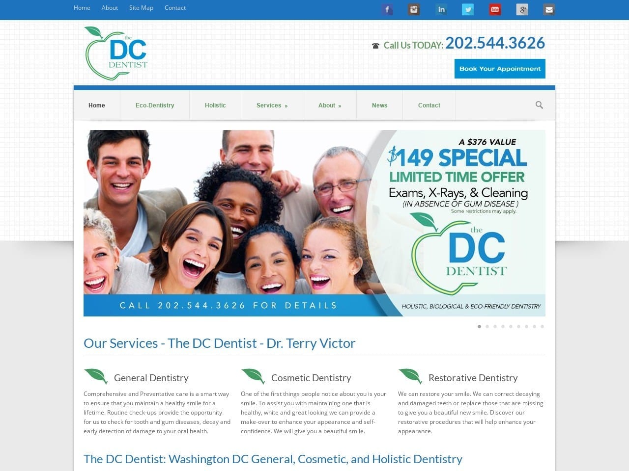 The DC Dentist Website Screenshot from thedcdentist.com