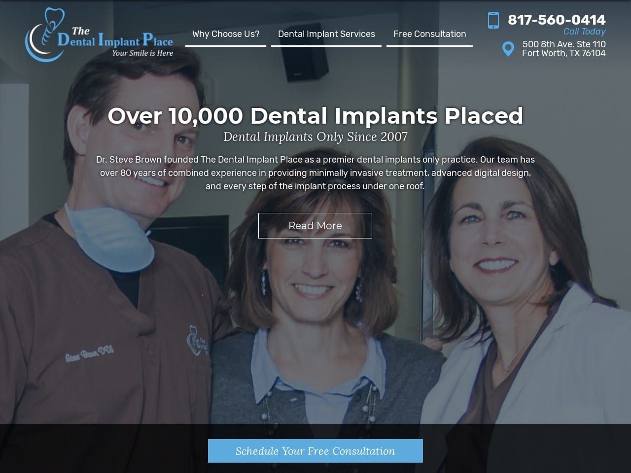 The Dental Implant Place Website Screenshot from thedentalimplantplace.com