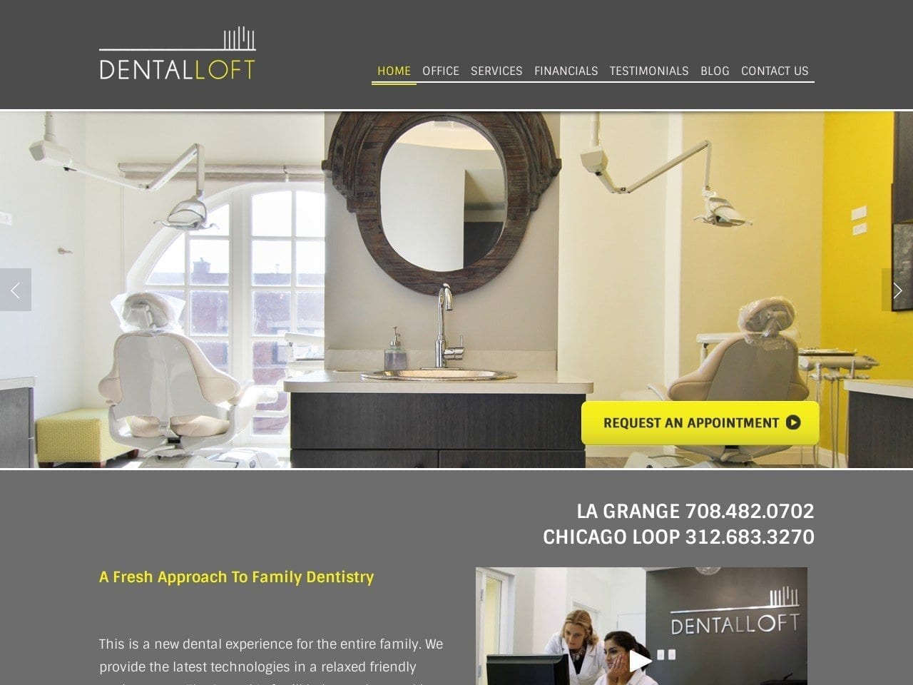 The Dental Loft Website Screenshot from thedentalloft.com