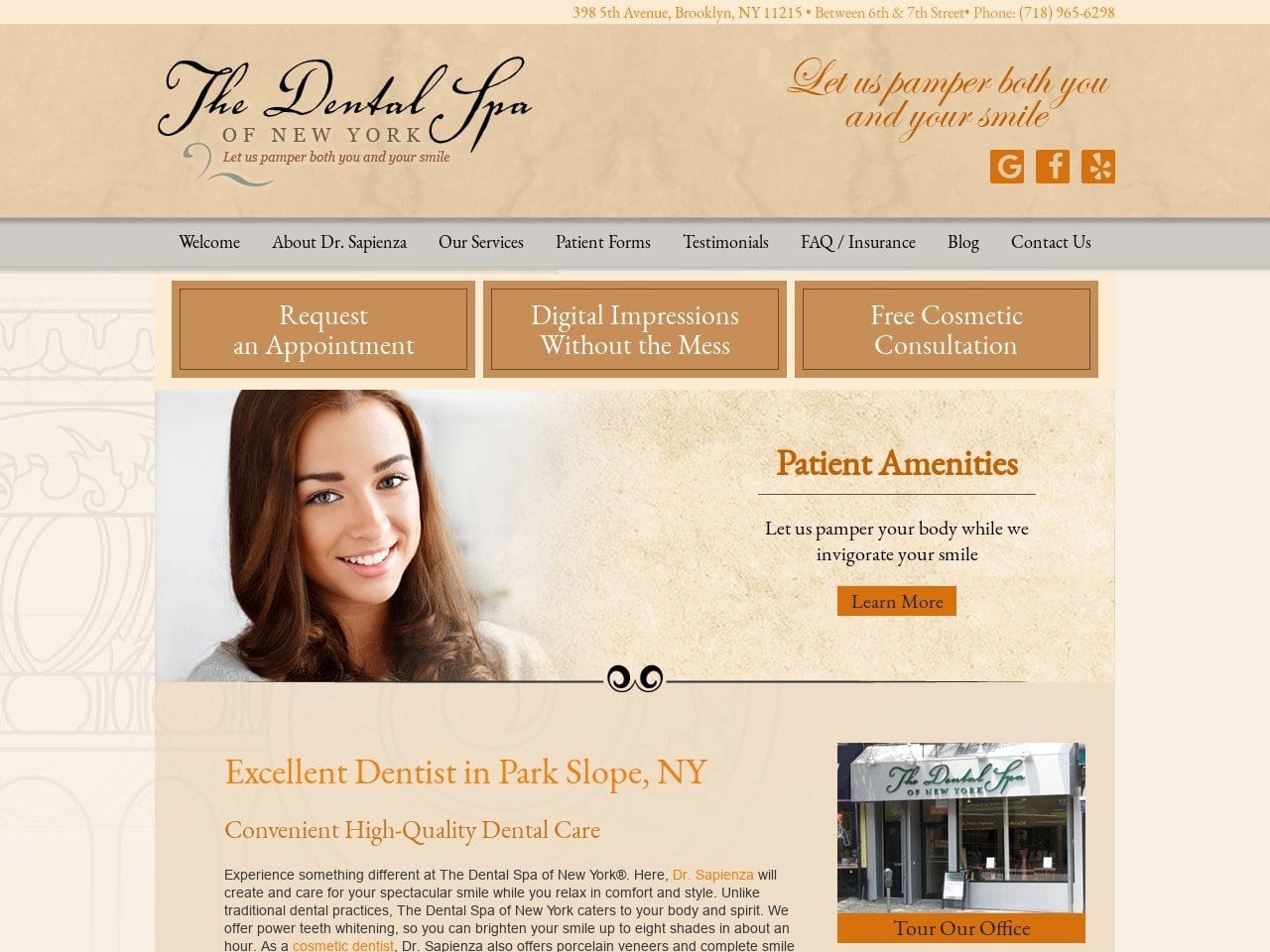 Dental Spa of New York Sapienza Frank DDS Website Screenshot from thedentalspany.com