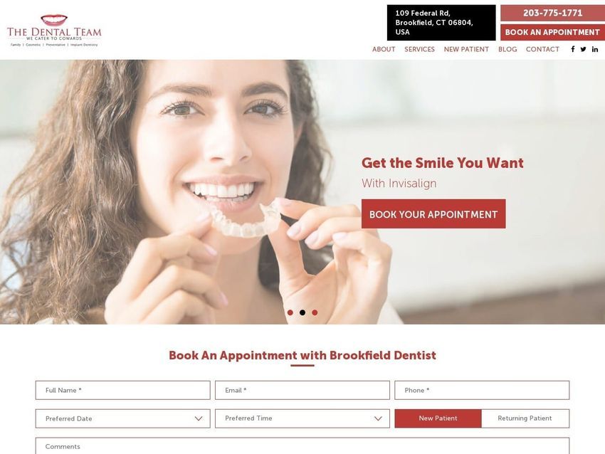 The Dental Teamct Website Screenshot from thedentalteamct.com