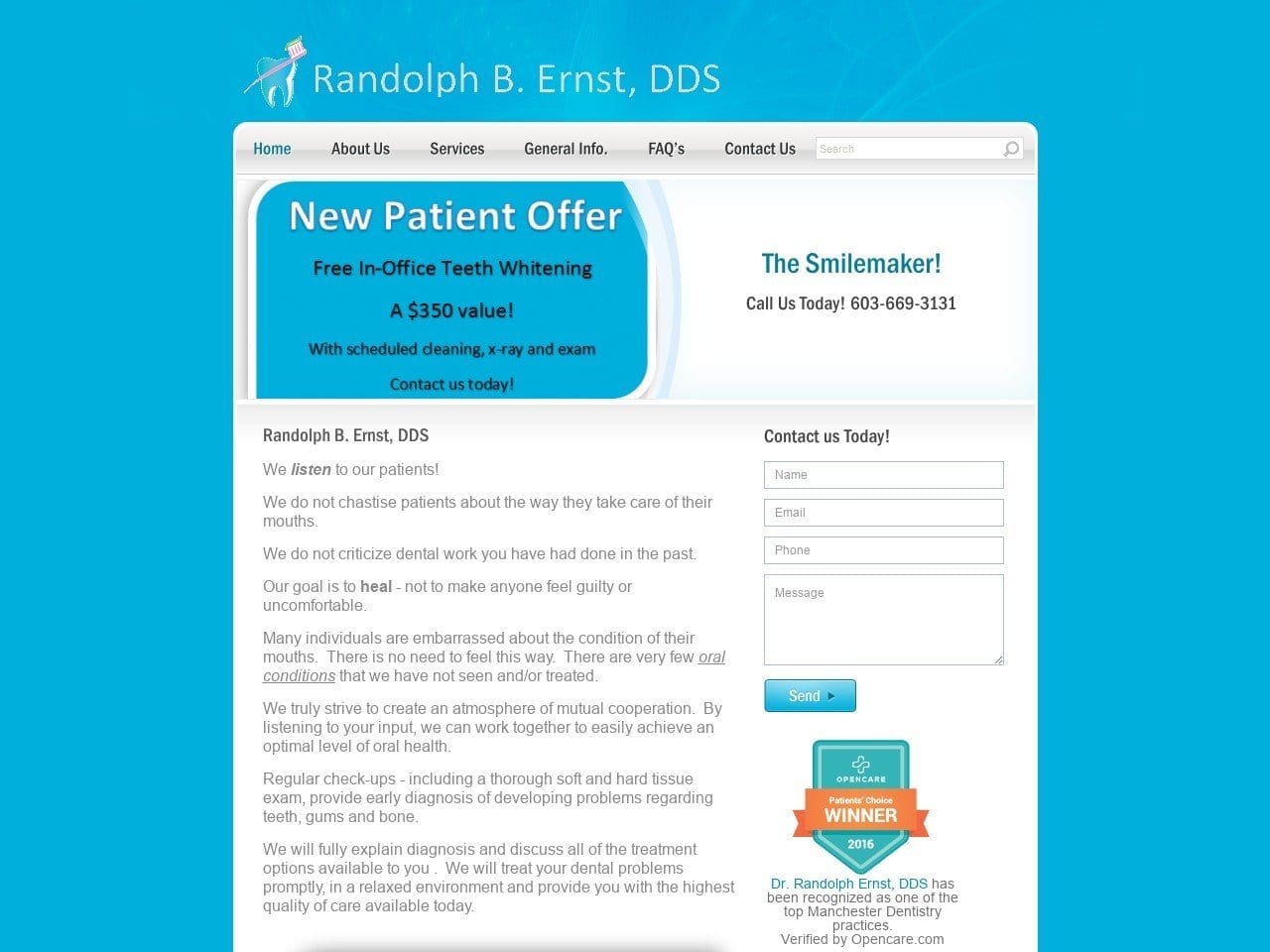 Randolph B Ernst PC Website Screenshot from thedentistforme.com