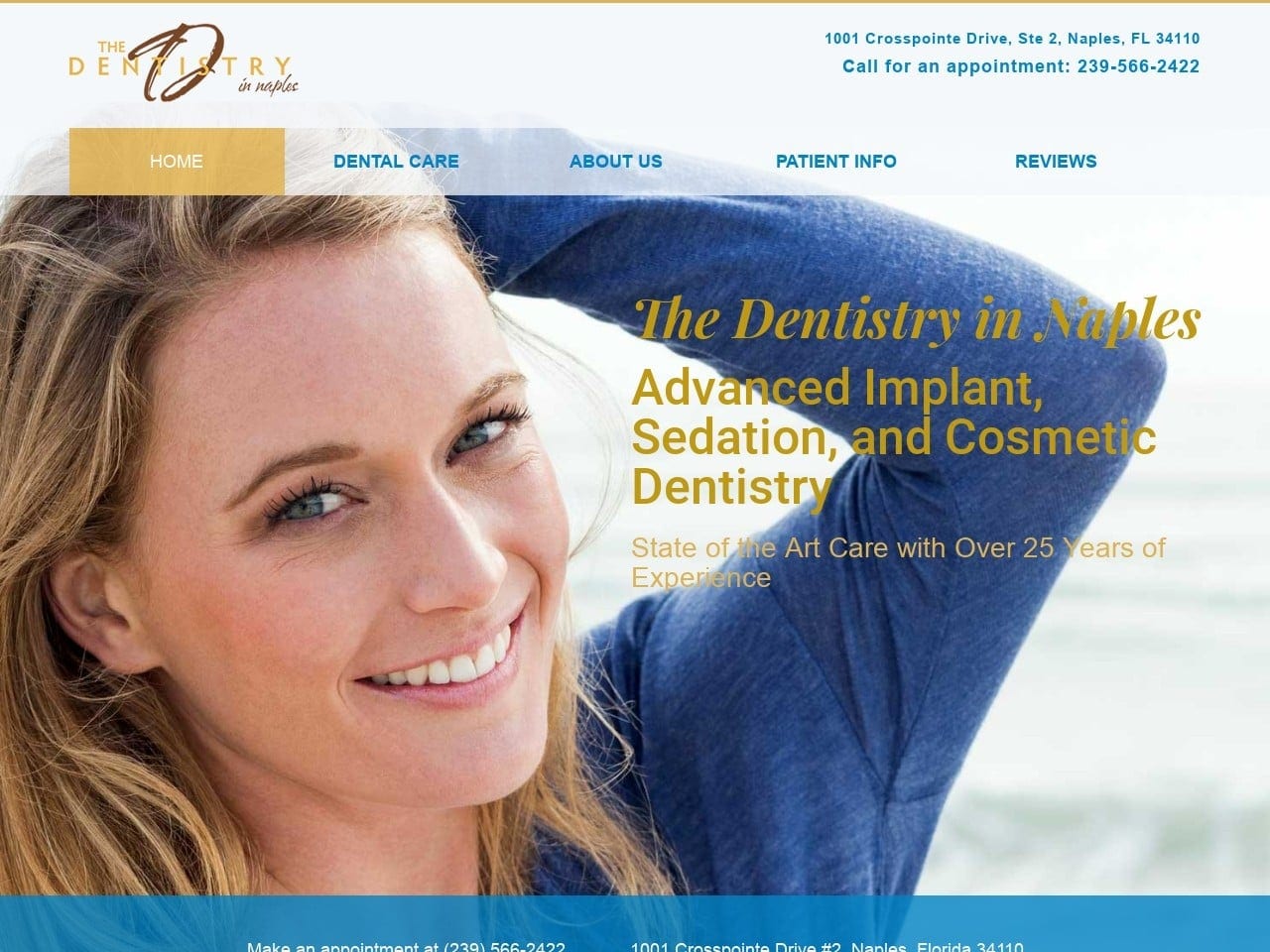 The Dentistry in Naples Website Screenshot from thedentistrynaples.com