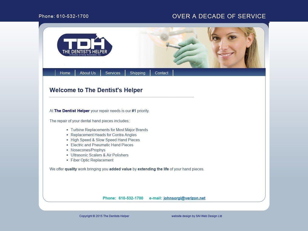 The Dentists Helper Website Screenshot from thedentistshelper.com