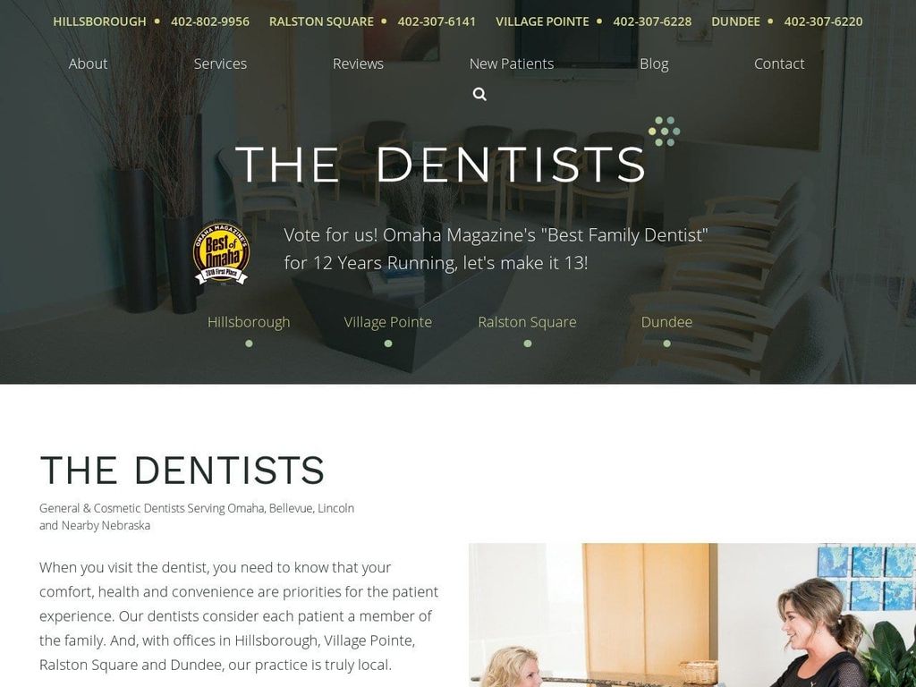 Village Point Dentist Website Screenshot from thedentistsomaha.com