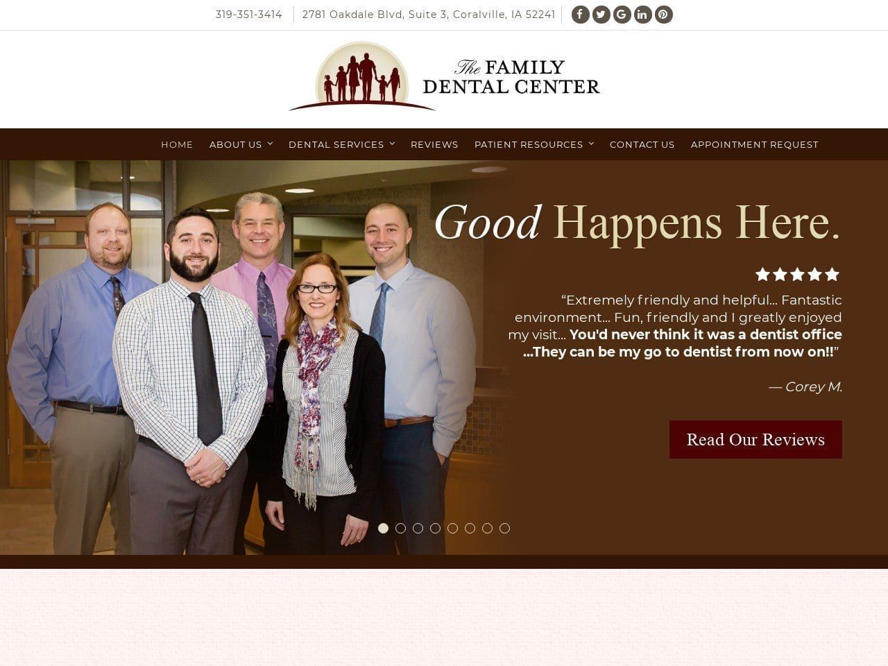 Family Dental Center Gilbaugh Gregory DDS Website Screenshot from thefamilydentalcenter.com
