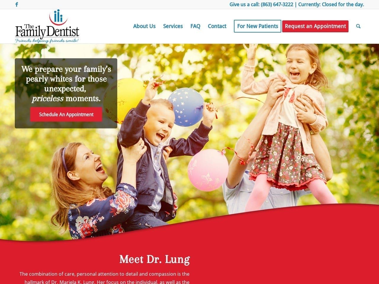 The Family Dentist Website Screenshot from thefamilydentist-lakeland.com