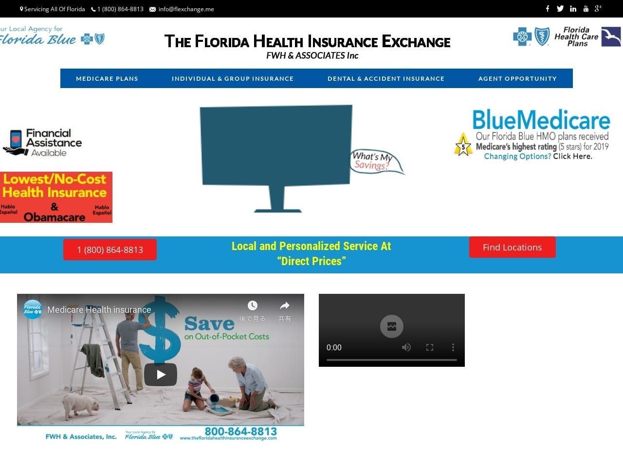 The Florida Health Insurance Exchange Website Screenshot from thefloridahealthinsuranceexchange.com