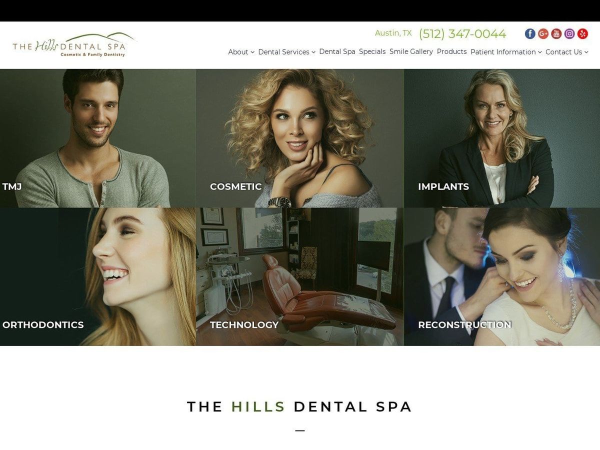 Hills Dental Spa Website Screenshot from thehillsdentalspa.com