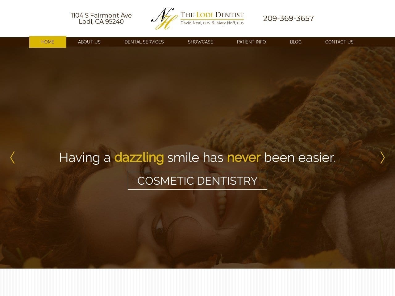 The Lodi Dentist Website Screenshot from thelodidentist.com