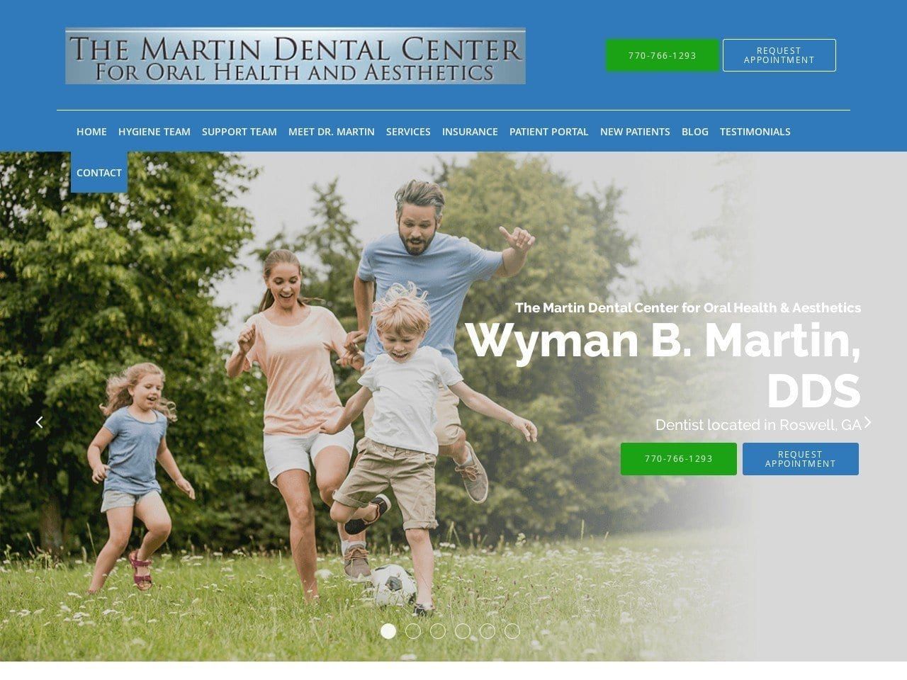 The Martin Dental Center Website Screenshot from themartindentalcenter.com