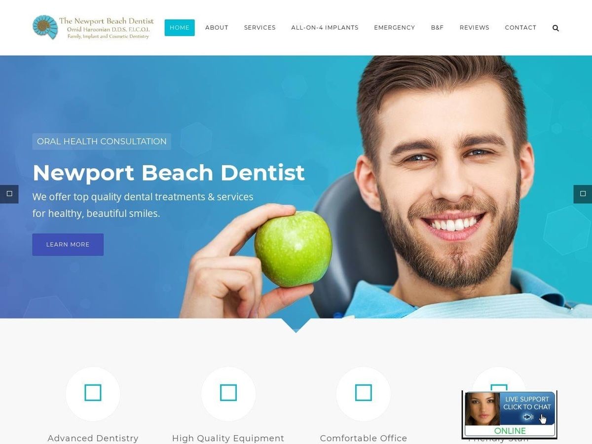 Thenewportbeach Dentist Website Screenshot from thenewportbeachdentist.com