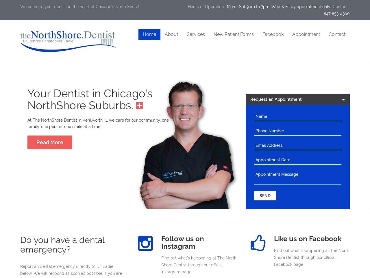 The Northshore Dentist Website Screenshot from thenorthshore.dentist