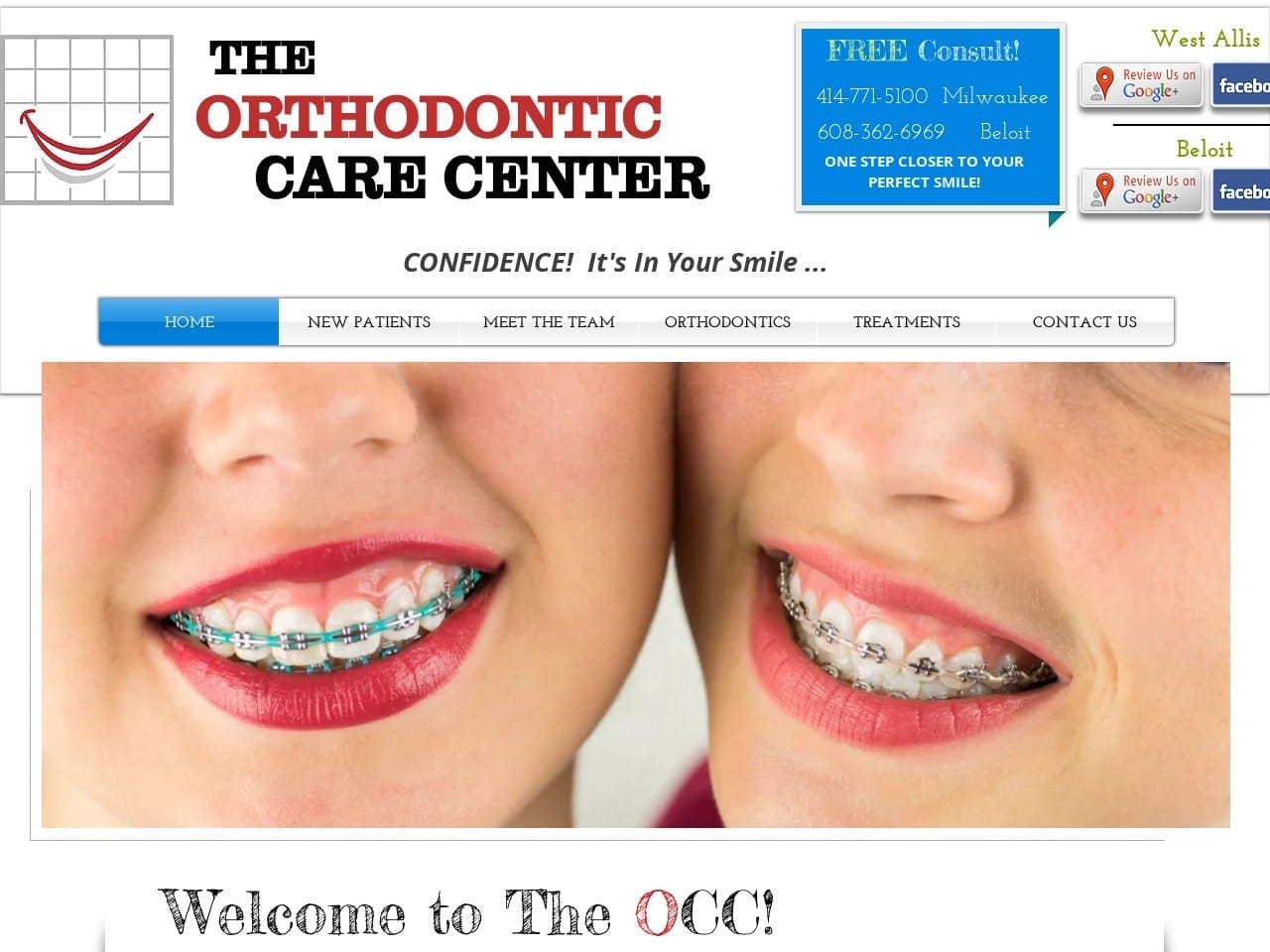 Board Certified Orthodontist Braces Clear Braces I Website Screenshot from theorthodonticcarecenter.com