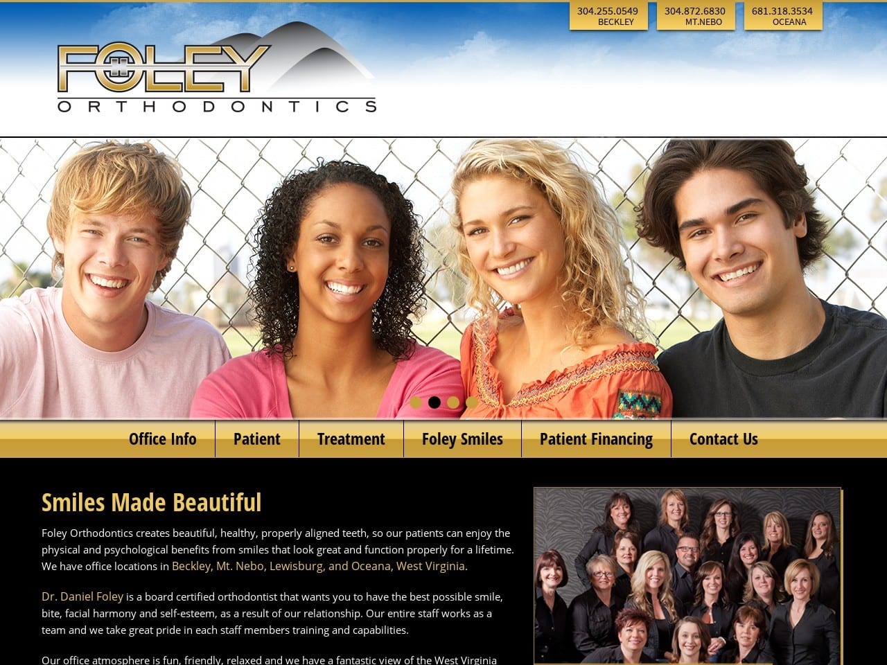 Foley Orthodontics Website Screenshot from theperfectsmile.com