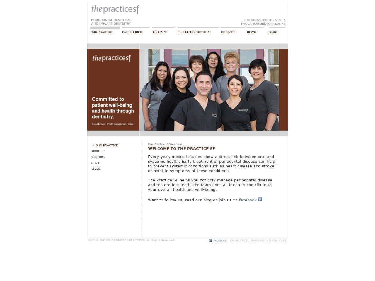 Guglielmoni Paola DDS Website Screenshot from thepracticesf.com