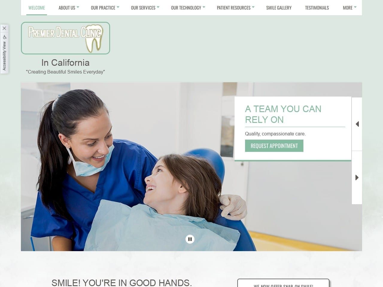 Premier Dental Clinic Inc Website Screenshot from thepremierdental.com