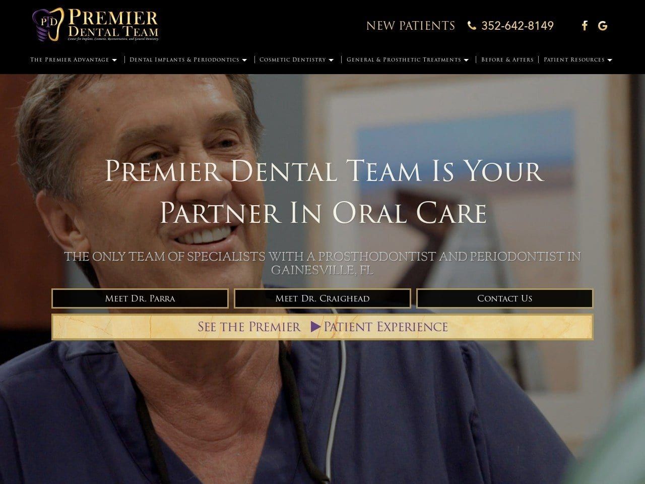 Premier Dental Team Website Screenshot from thepremierdentalteam.com