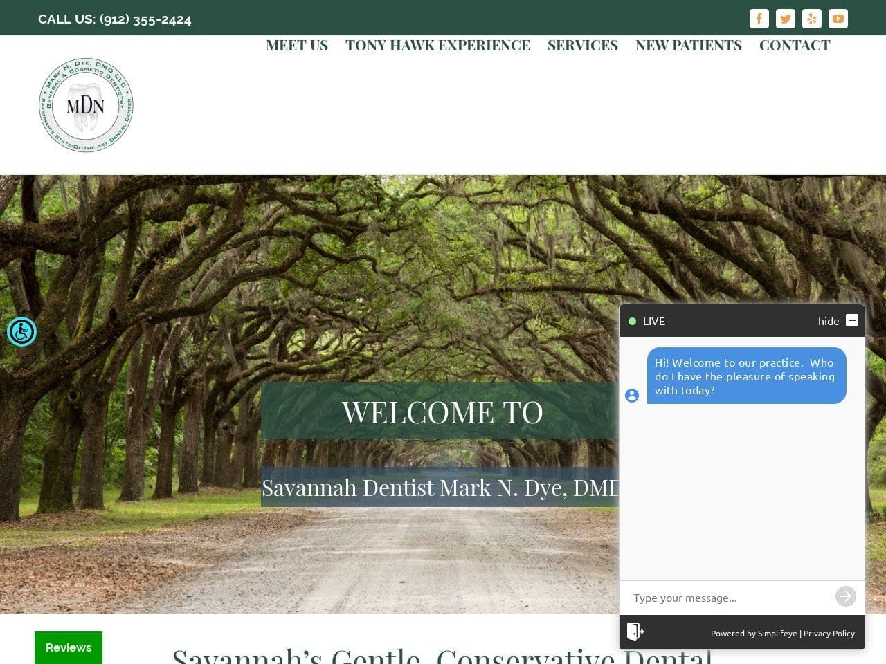 Mark N. Dye DMD LLC Website Screenshot from thesavannahdentist.com