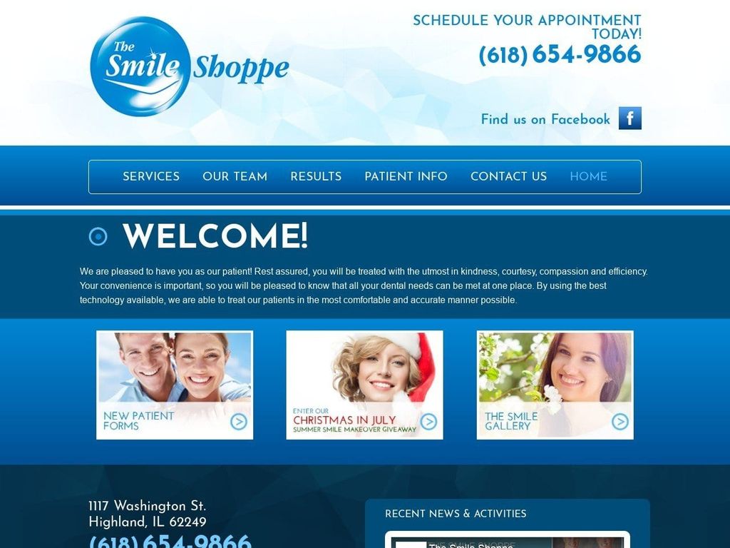 Smile Shoppe Website Screenshot from thesmileshoppe.com