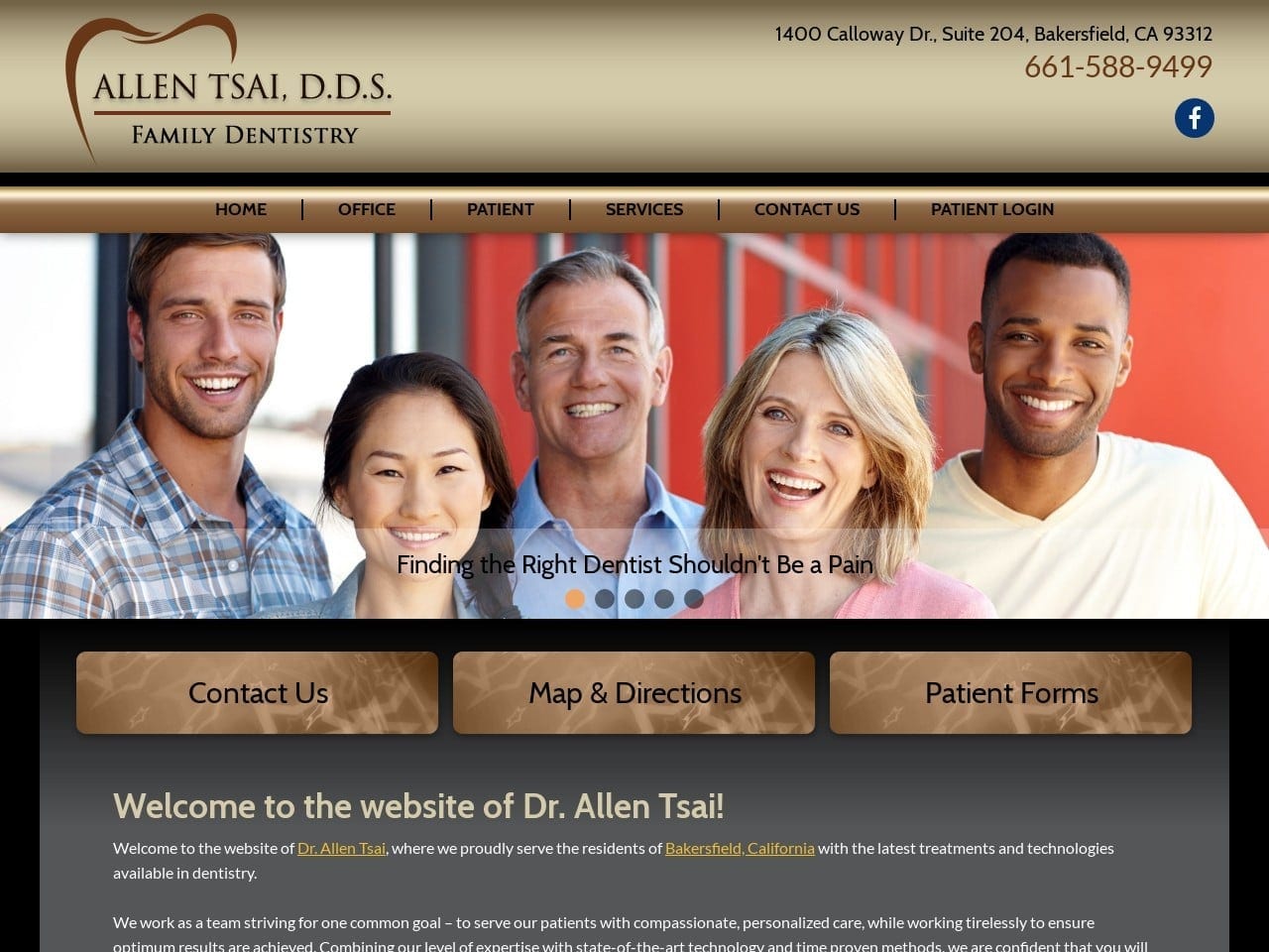 Allen Tsai DDS Website Screenshot from thesmilesite.com