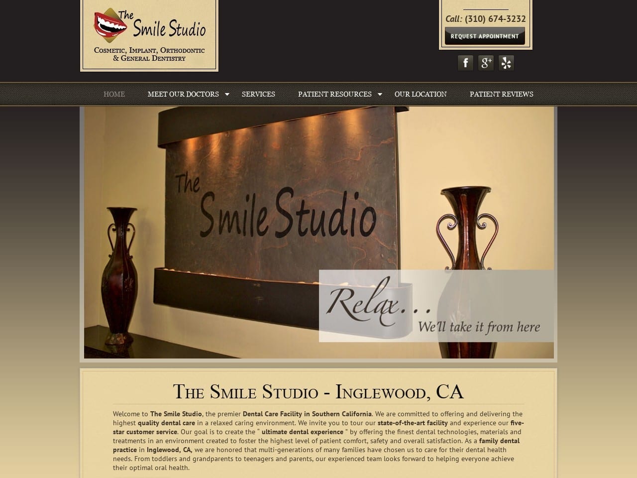 The Smile Studio Website Screenshot from thesmilestudiodentist.com