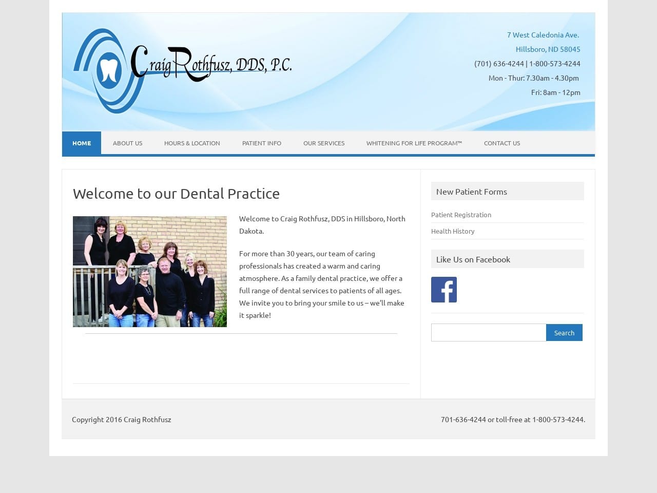 Craig Rothfusz DDS Website Screenshot from thetoothwiz.com