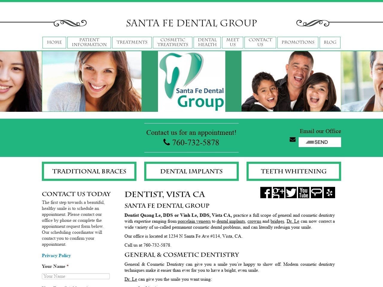 Thevista Dentist Website Screenshot from thevistadentist.com