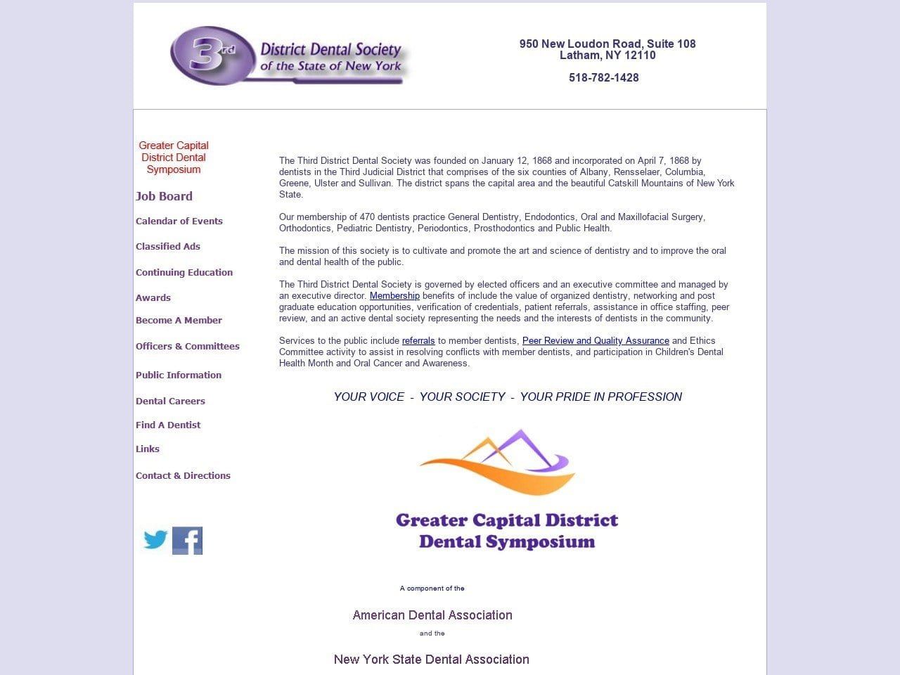Dental Society Third District Website Screenshot from third-district.org