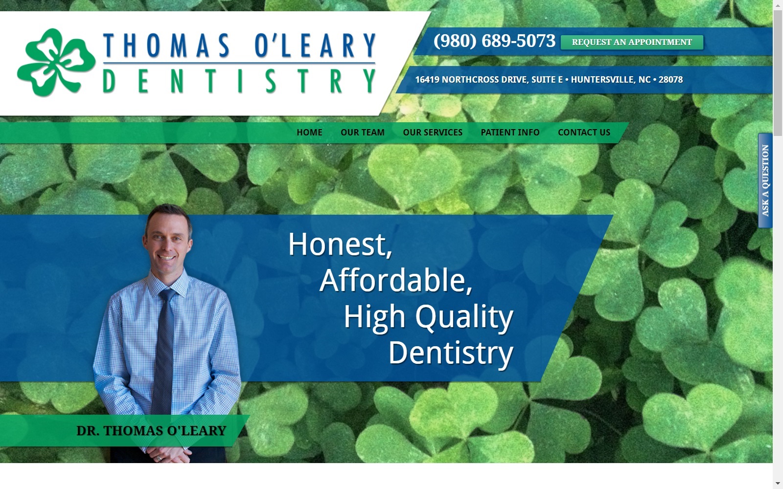 thomasolearydentistry.com screenshot