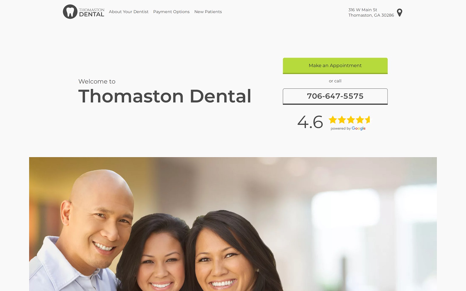 thomastondental.com screenshot