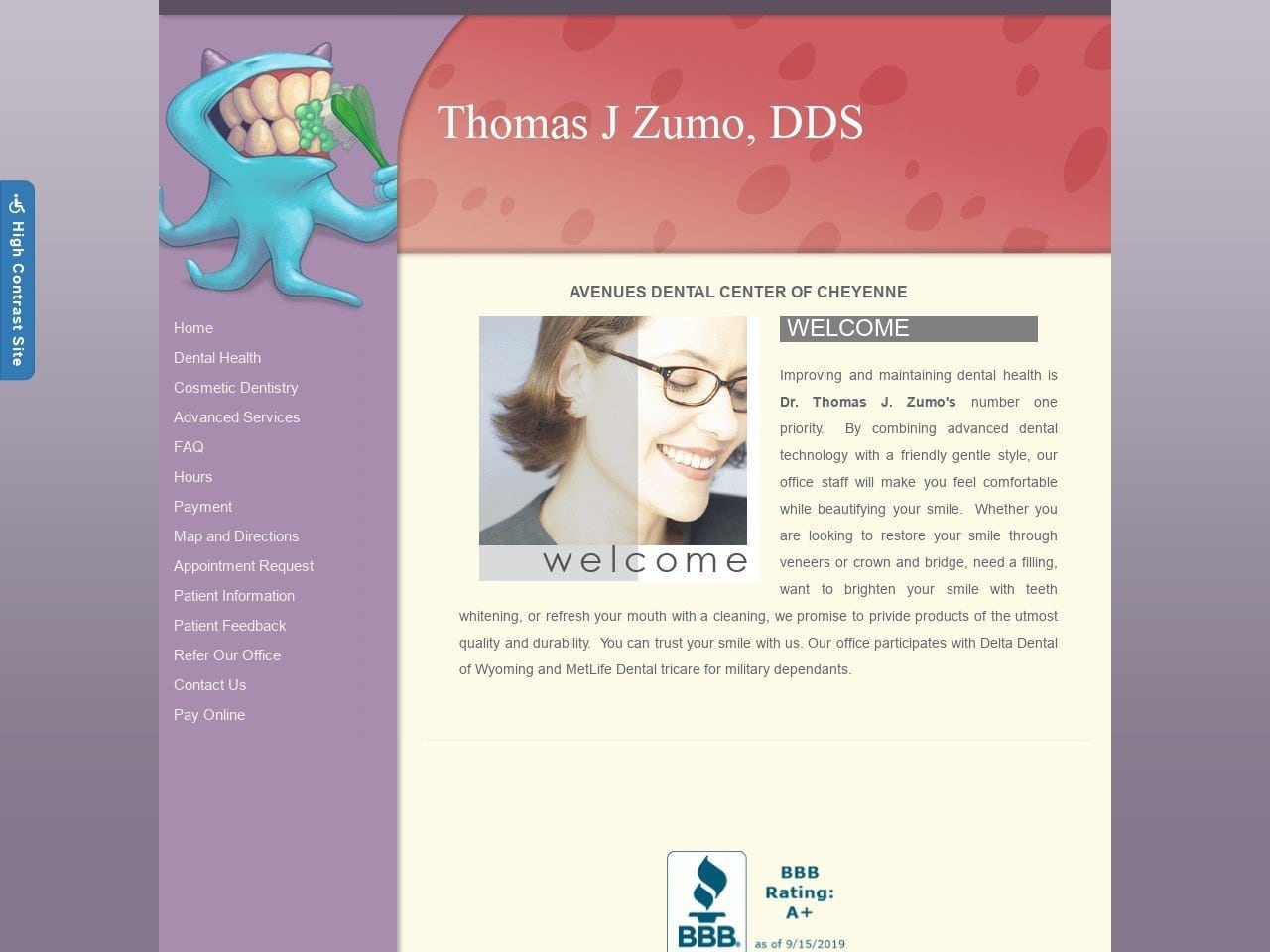 Zumo Thomas J DDS Website Screenshot from thomaszumodds.com